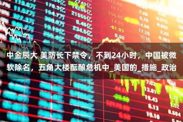 中金辰大 美防长下禁令，不到24小时，中国被微软除名，五角大楼酝酿危机中_美国的_措施_政治